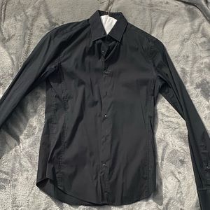 Zara Super Slim Fit Black Dress Shirt